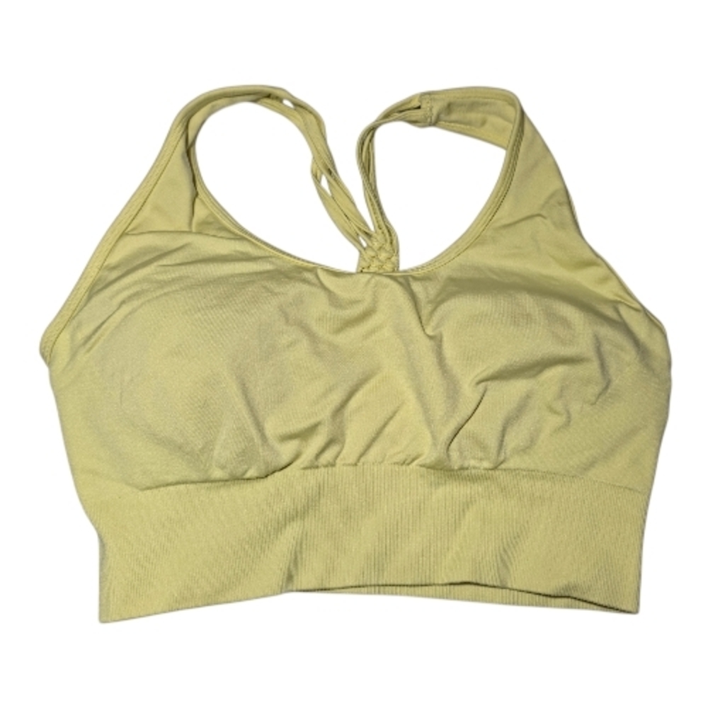 Yogalicious Ribbed Seamless Strappy Sports Bra XL Butter Yellow
